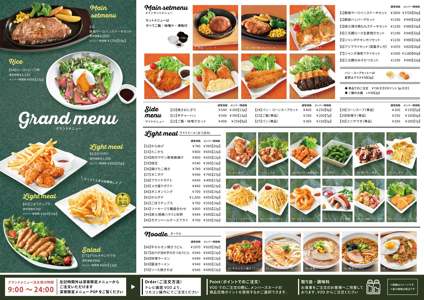 グランドメニュー表面